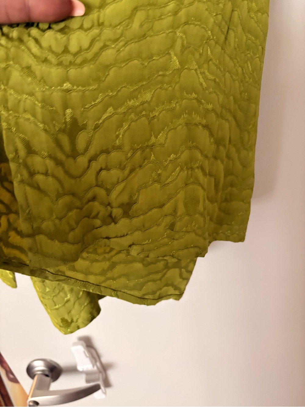 Rachel Zoe Olive Green Textured Silk Blouse - Picture 3 of 9